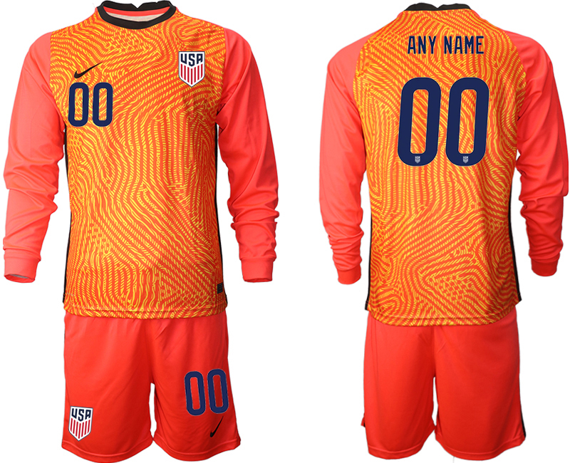 Men 2020-2021 Season National team United States goalkeeper Long sleeve red customized Soccer Jersey